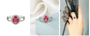 A&M Silver-Tone Ruby Accent Ring